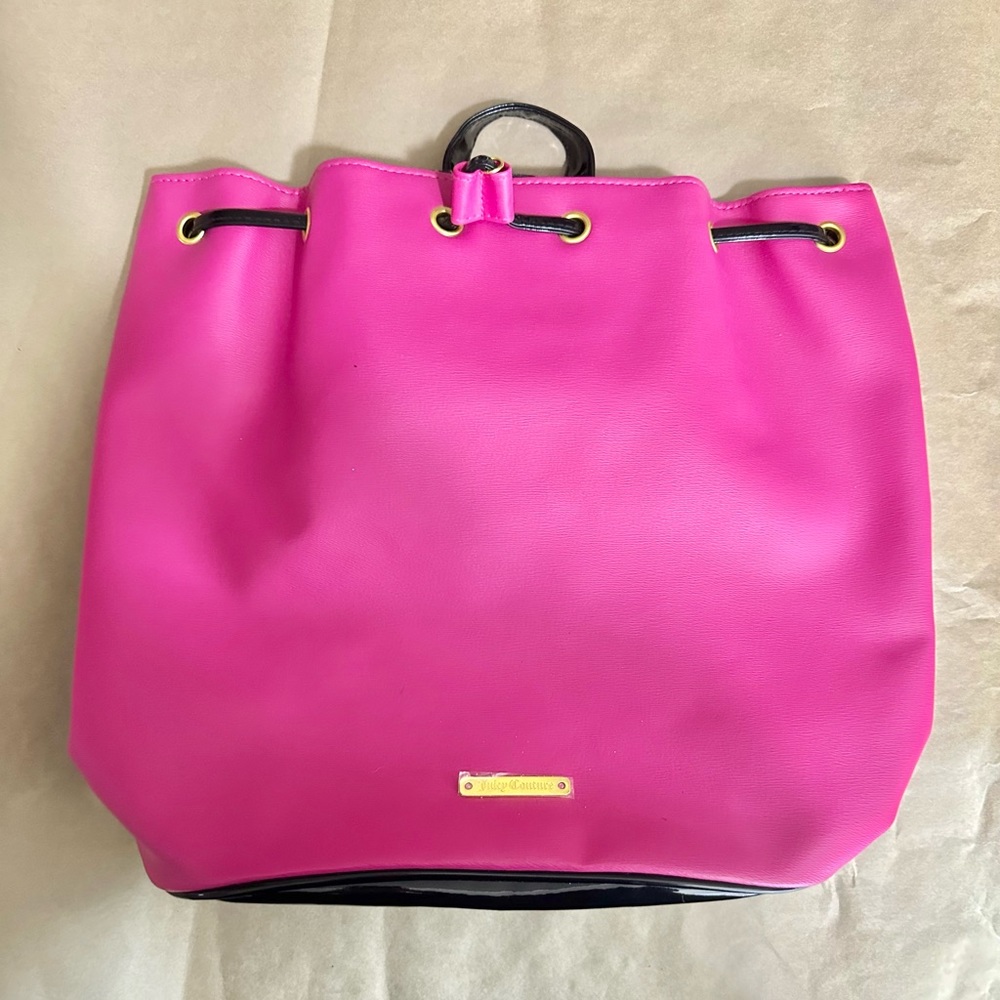 Juicy Couture - Hot Pink Large Tote Drawstring Backpack - BNWOT